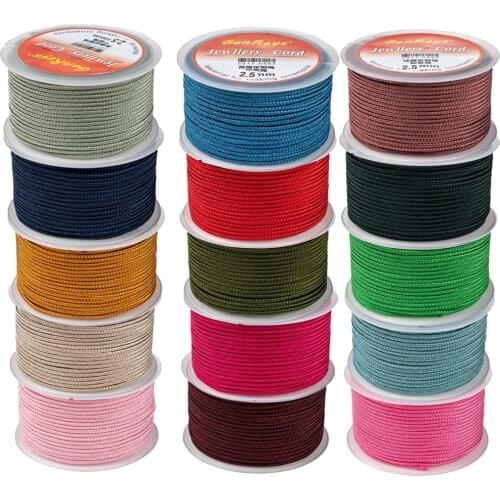 10m/Roll Dyed Braided Nylon Threads Cord 2.5mm For DIY Bead Fitting Bracelet Necklace Rope Thread Jewelry Making Accessories
