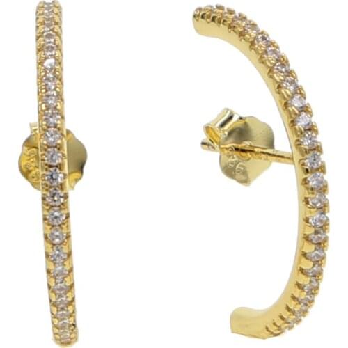 Genuine 925 sterling silver BAR EARRING long bar whole ear design skinny micro pave CZ sparking charming fashion women jewelry