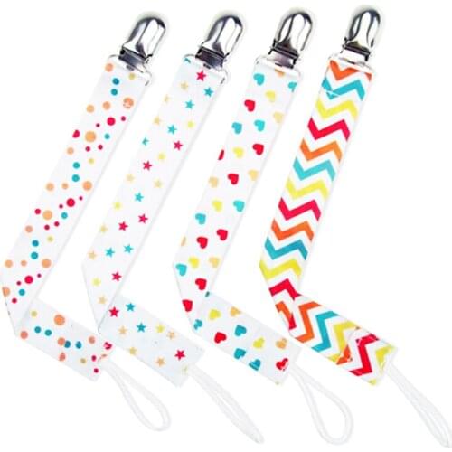 Useful Newborn Fahsion Cotton Baby Pacifier Clip Chain Modern Designs Great Pacifier Teething Ring Holder
