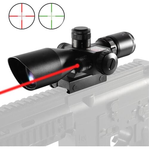 Hunting Rifle Scope 2.5-10x40 Red Green Illuminated Mil-dot Gun RifleScopes With laser Riflescope Optics Rifle Sight 20mm