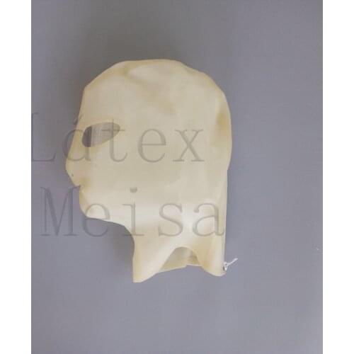 0.4MM thickness transparent Fetish latex hoods with open eyes mouth and nostrils for adults