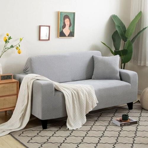 Dust Proof Solid Color Sofa Cover Elastic Sofa Covers for Living Room Thicken Corner Couch Cover Home Slipcovers 1/2/3/4 Seater