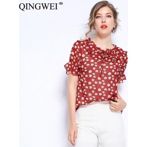 QINGWEI Blouses With Sleeves