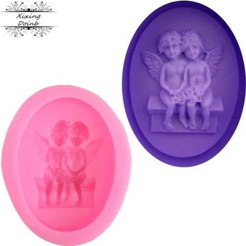 DIY boy baby angel silicone mold soft candy mold cake decoration tool chocolate Kitchen Baking accessories