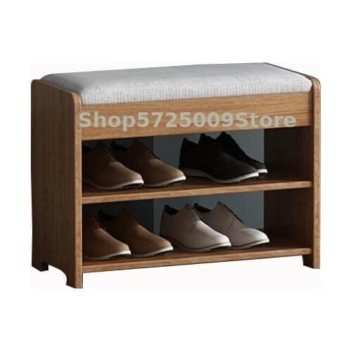 Nordic solid wood shoe changing stool, household shoe stool-style shoe cabinet, shoe rack, you can sit and wear shoe stool at th