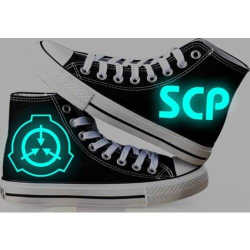 Unisex Luminous SCP Canvas Shoes Casual Sneaker Shoes Sport Shoes High Top Shoes for Men Women Students Adult