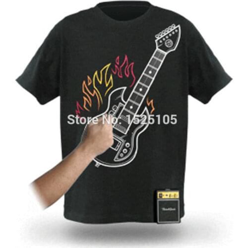 Amazing Cool Interactive Playable Music Rock Geek Electronic Guitar T-Shirts Free Shipping