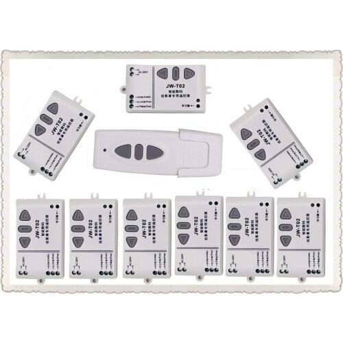 AC 220V 110V intelligent digital RF wireless remote control switch system for projection screen 1pc transmitter + 9pc receiver