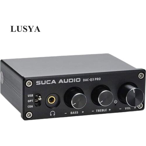 LUSYA DAC Headphone Amplifier SA9023+CS8412+97220+NE5532 sound card Optical Fiber Decoder Preamp