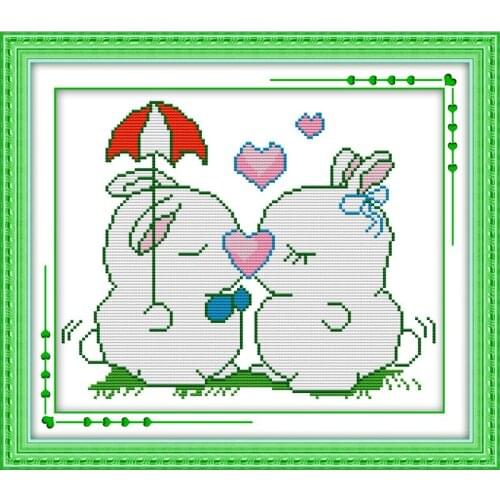 Everlasting Love A Sweet Family Chinese Cross Stitch Kits Ecological Cotton Stamped 14 11CT DIY Gift Wedding Decoration For Home