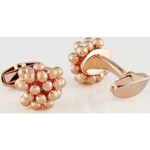 Wollet Jewelry Rose gold Cufflinks for Men Mens Shirt Simple Cuff Links Business Wedding Gifts 316L Stainless Steel