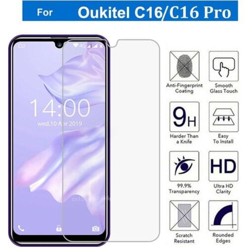 Tempered Glass For Oukitel C16 Premium 9H 2.5D Explosion-Proof Phone Screen Protector Film For Oukitel C16PRO Mobile Phone Clear