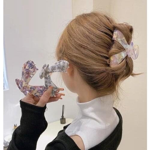 Summer new elegant temperament dream Mermaid influence acetate hair claws for women girls large shark clip Hairpin accessories