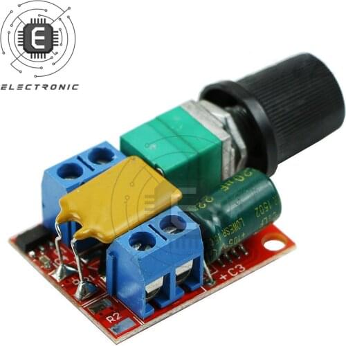 1PCS Original Mini 5A 3-35V DC Motor Speed Controller Motor Dimmer Power Controller Voltage Regulator