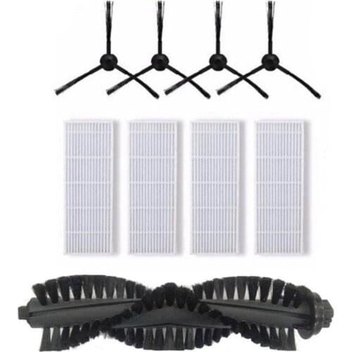 1pc Main Brush+4pcs dust HEPA Filter+4pcs Side Brush for ILIFE A4s Robot Vacuum Cleaner accessories Parts