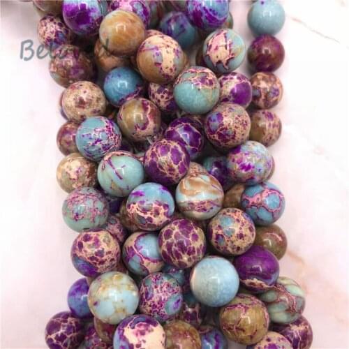 15.5" Wholesale Round Imperial Jaspers Loose Beads, Natural Sea Sediment Gems Stone Beads For Jewelry Making, BG18188