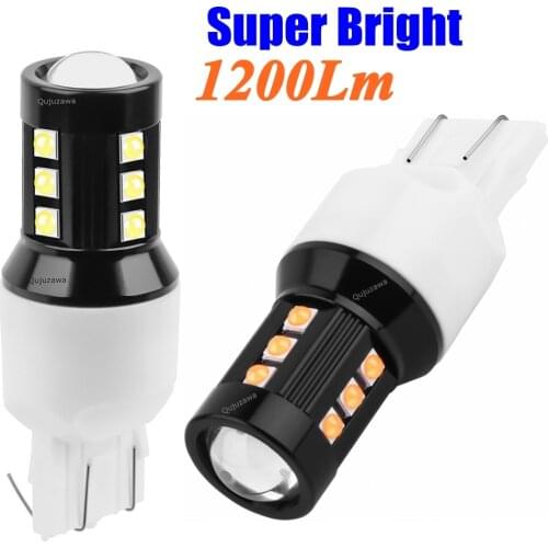 2PCS 2020 New T20 W21/5W 7443 LED Car Tail Brake Bulb Turn Signals Auto Rear Fog Lamps Daytime Running Light Red White Yellow