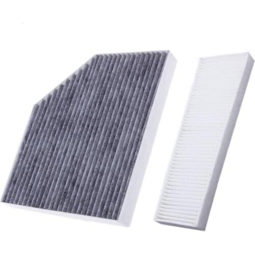 2Pcs Car external and inner cabin air filter element Suit for 2012-2018 Audi A6L A7 S6 S7 A8L