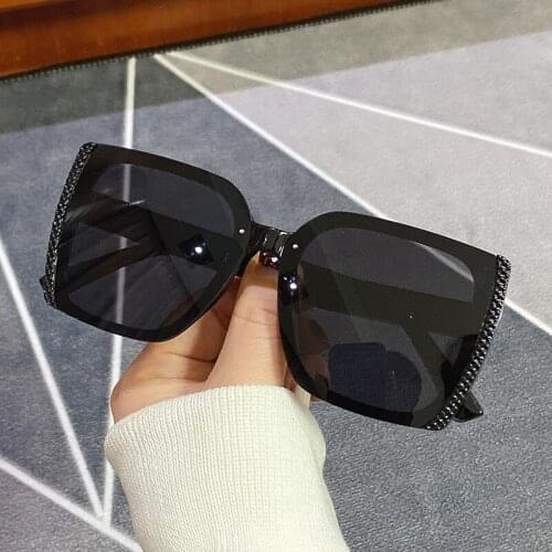 2021 Vintage Oversized Sunglasses Women Square Sunglasses Women Men Retro Black Luxury Sun Glasses Driver Goggle Oculos UV400