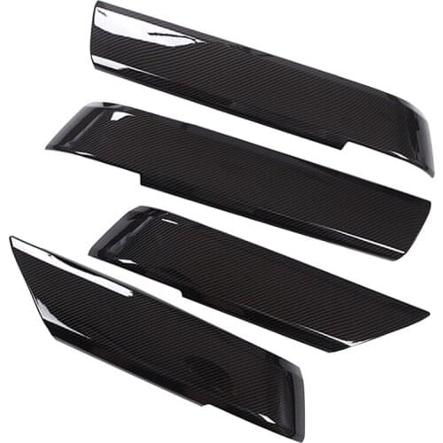 4Pcs Carbon Fiber Style Black Interior Door Decor Panel Cover Trim Car ABS Fit for Range Rover Sport 2014 2015 2016 2017 2018