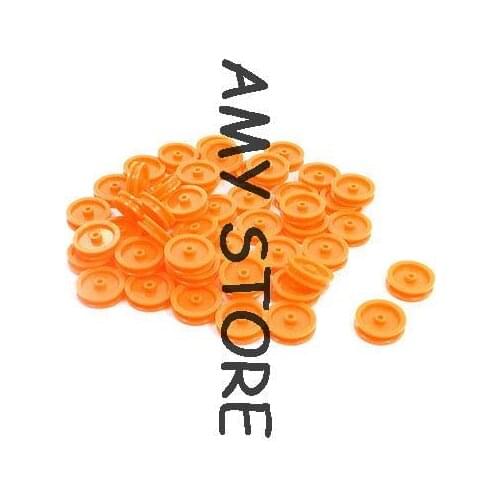 50pcs 2mm Aperture Round Orange Plastic Belt Pulley for RC Toy Car Model