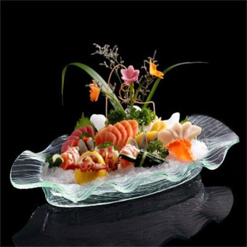 Acrylic sashimi ice tray Japanese and Korean cuisine sushi fruit plate seafood sashimi platter dry ice tray salmon ice tray