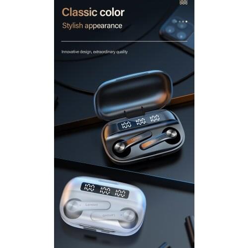 Lenovo Wireless Earphone QT81 Bluetooth 5.1 Headphone Stereo Sound Headset Touch Button with 1200mAh Charging Case Mobile Power