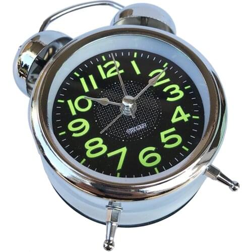 Retro Twin Bell Alarm Clock, Bedside Battery Operated Quartz Loud Clocks with Night Light for Bedroom