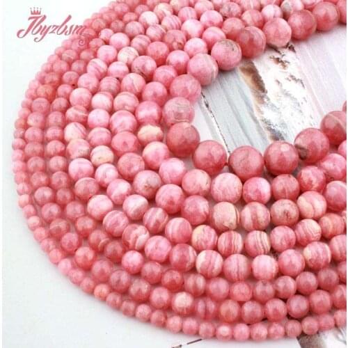 High Quality AAA Grade Natural Rhodonite 4/6/8/10mm Round Stone Beads For DIY Necklace Bracelats Jewelry Making Strand 15"