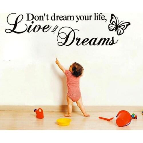 Don't Dream Your Life Art Vinyl Quote Wall Stickers Wall Decals Home Decor Live Your Dreams