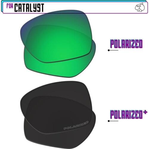 EZReplace Polarized Replacement Lenses for - Oakley Catalyst Sunglasses - Black P Plus-Green P