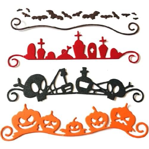 Pumpkin skull bat cemetery Halloween metal cutting die mold craft template scrapbook paper photo album embossing diystamp mold