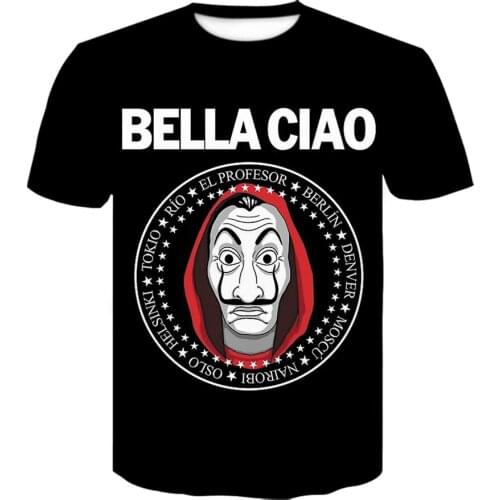 Funny Design Movie Money Heist of Paper T Shirt mens 3D Print La Casa De Papel harajuku Short sleev novelty Style tshirt tops