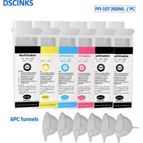 260ML PFI107 PFI107 Cartridge for Canon IPF 670 680 685 770 780 785 IPF-680 IPF-685 IPF-785 IPF-780 Printer With Chip PFI-107