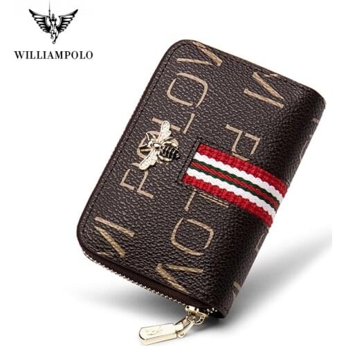 WilliamPolo PVC synthetic leather Short Wallet Women Fashion casual High capacity Credit Card Holder Coin Purses Business