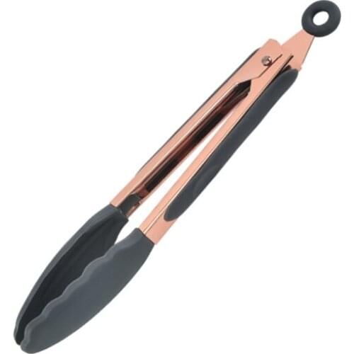 Stainless Steel Silicone Tipped Kitchen Food BBQ Cooking Tongs Barbecue Clamp