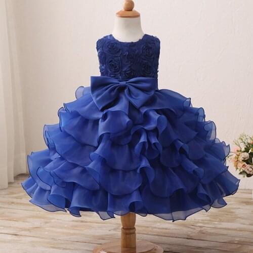Summer Formal Evening Wedding Gown Tutu Princess Dress Flower Girls Children Clothing Kids Party For Girl Christmas Dress 1-8 Y