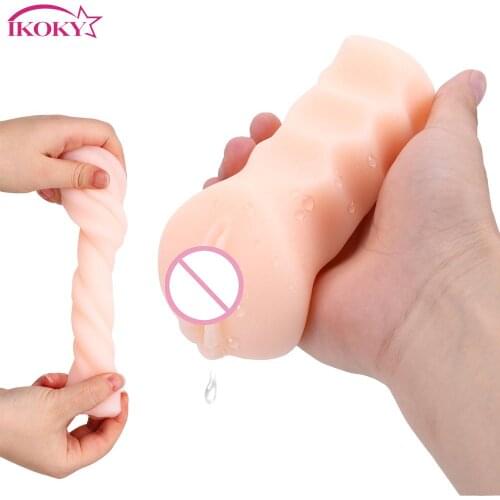 IKOKY Male Masturbator Cup Sex Toys for Men Realistic Pussy Sex Products Aircraft Cup TPR Portable Artificial Vagina