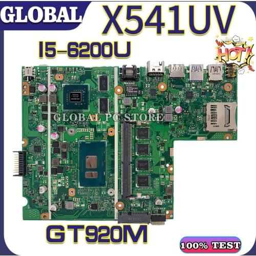 Motherboards X541UVK Laptop motherboard for ASUS X541UJ X541UV X541U F541U A541U 100% TEST original mainboard I5-6200U GT920M