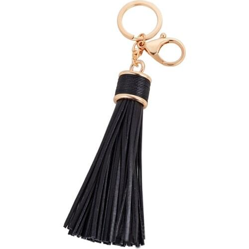 Fashion PU Leather Tassels Keychain Bag Keyring Charm Metal Car Keyfobs High Quality Creative Accessories For Women Gift R243
