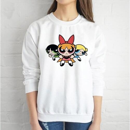 Powerpuff Power Girls Vogue Sweatshirt Pullover Plus Size Streetwear Women Cartoon Top Hip Hop Gothic Harajuku Kpop Clothes