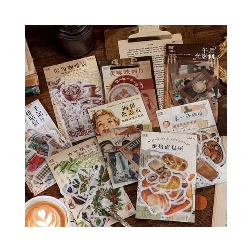 40 pcs Coffee Research Institute Series Decorative Stickers diy Stick Label Diary Stationery Album Journal Plant bread Sticker