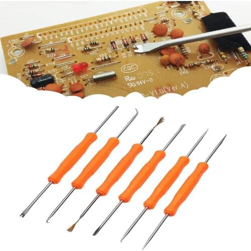 6pcs Desoldering Aid Tool Kit Soldering Aid Assist Tools PCB Cleaning Kit Repair Tool Electronic Heat Assist Set