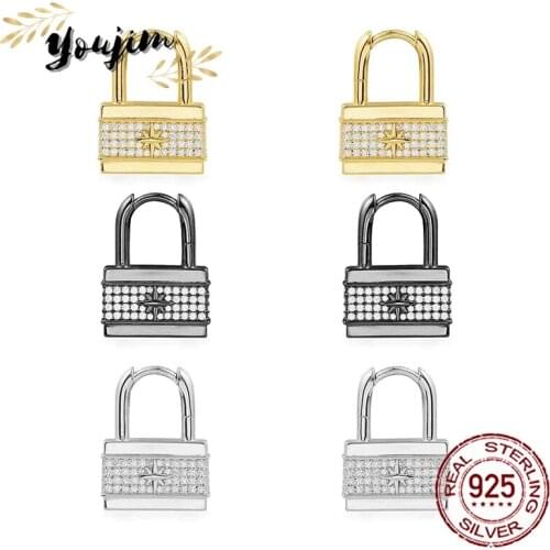 2021 August New Style Zircon 925 Silver Women Love Lock Earrings Luxury Monaco Jewelry Valentines Day Wedding Gift