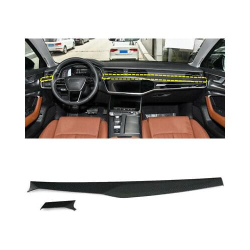 Carbon Fiber Look Dashboard Middle Console Stripe Trim 1pcs For Audi A6 C8 2019