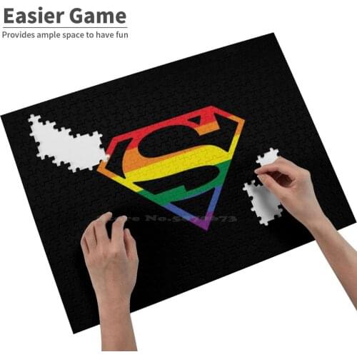 Superhero Crest Jigsaw Puzzle 500 Pieces Puzzle Game Wooden Educational Toys Arrowverse Supercorp Sanvers Superhero Super