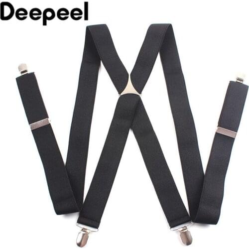 Deepeel 1pc 3.5X120cm Adult Suit Strap Clip Suspenders X Type 4 Clip Men Suspenders Suit Pants Decoration Accessories SP057