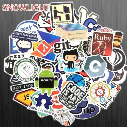 10/30/50 pcs/pack Programming Stickers Internet Java JS Php Html Cloud Docker Bitcoin Logo For Developers DIY Laptop Phone