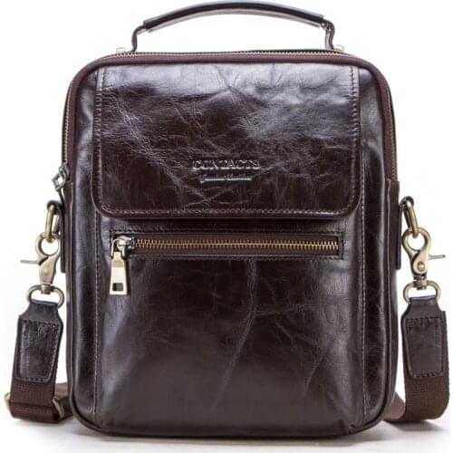 Bag Genuine Bag Coffee High Portable Leather Handbags Quality Cowhide Fashion Crossbody Male Casual Tote Bags Shoulder Messenger