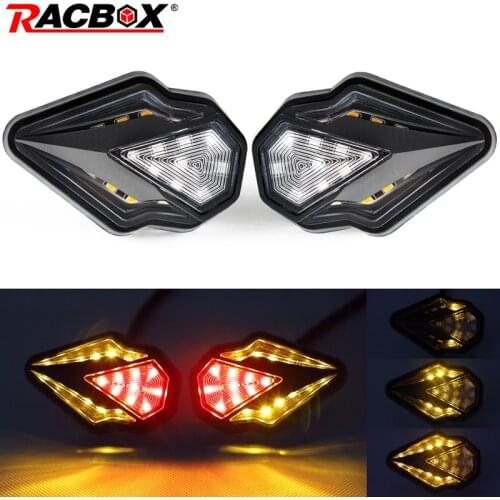 Pair Flush Mount Motorcycle LED Mini Turn Signal Lights Arrow Style Moto LED Blinkers Stop Signal for Cafe Racer BMW S1000rr